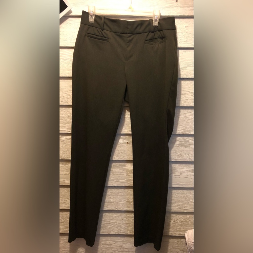 Calvin Klein Size 6 Green Straight Leg Trousers